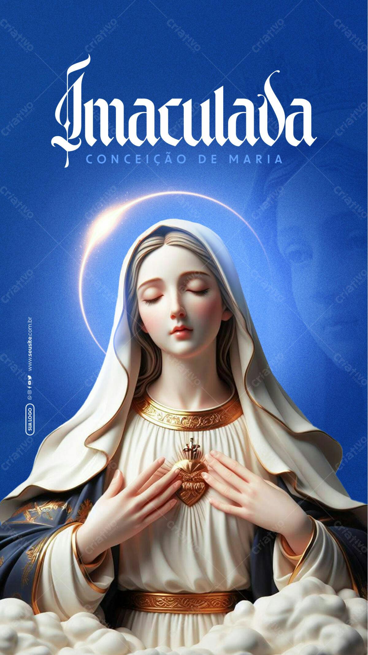 Imagem Imaculada Conceição de Maria PSD Editável