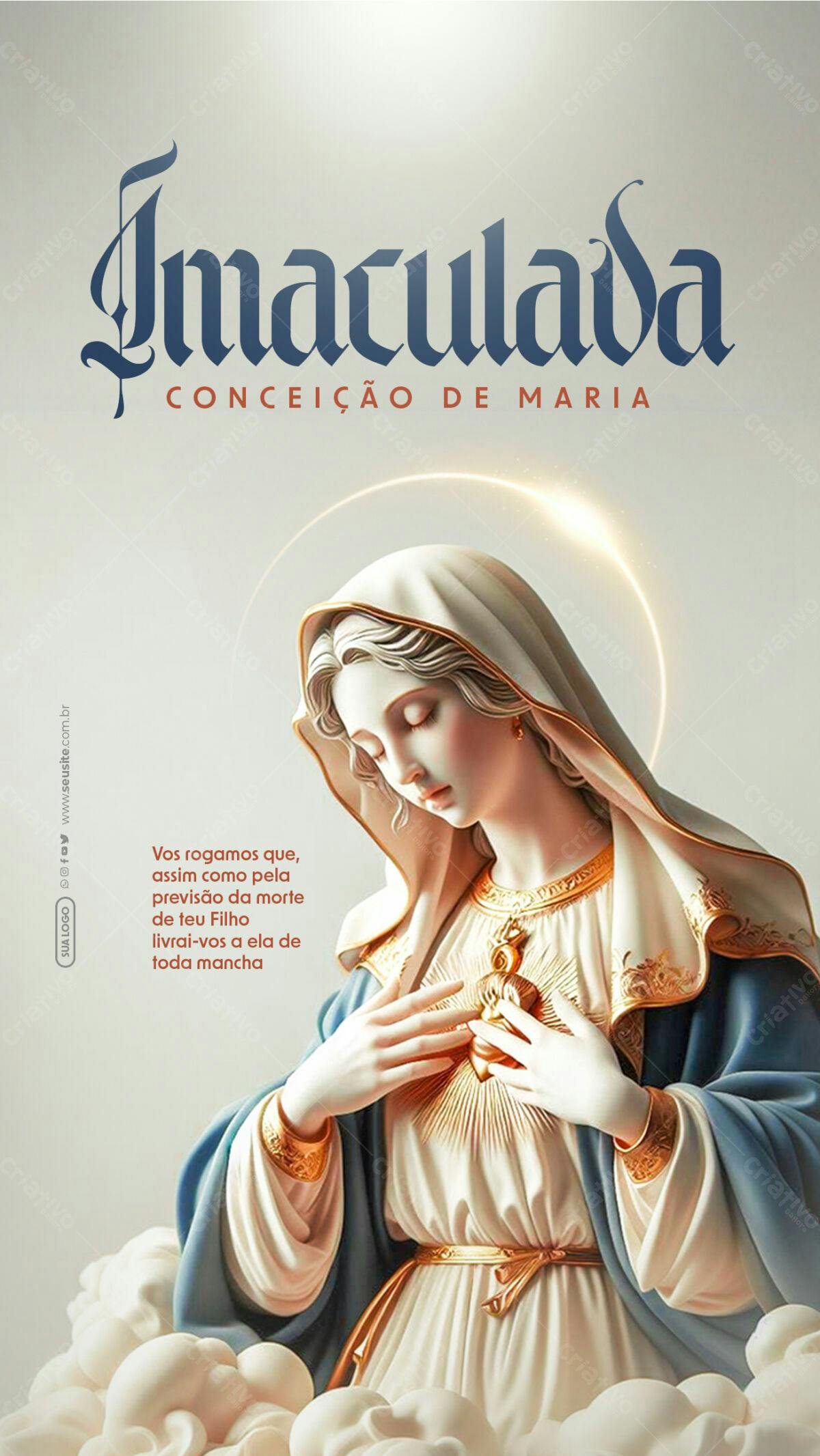 Imagem de Nossa Senhora Imaculada Conceição PSD Editável