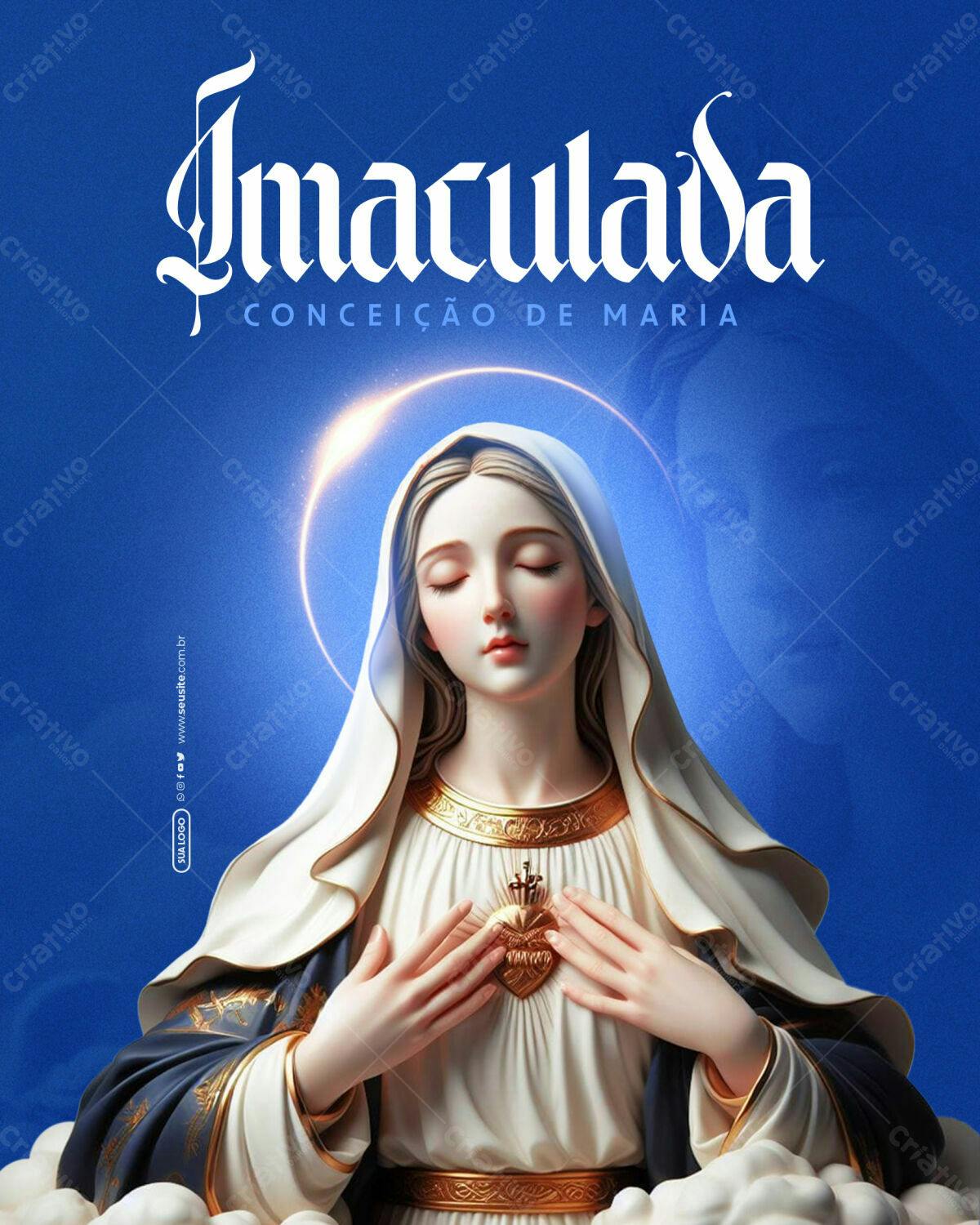 Imagem Imaculada Conceição de Maria PSD Editável