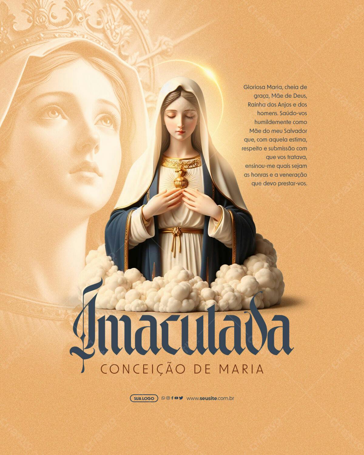 Flyer para Imaculada Conceição PSD Editável