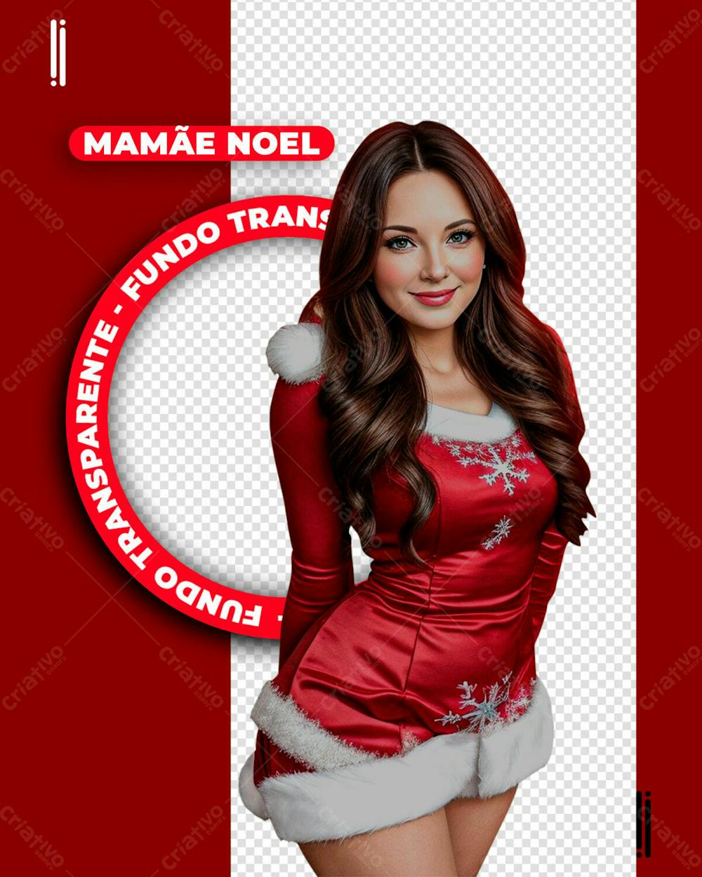 MAMÃE NOEL | FELIZ NATAL | IMAGEM SEM FUNDO | 3D | PSD