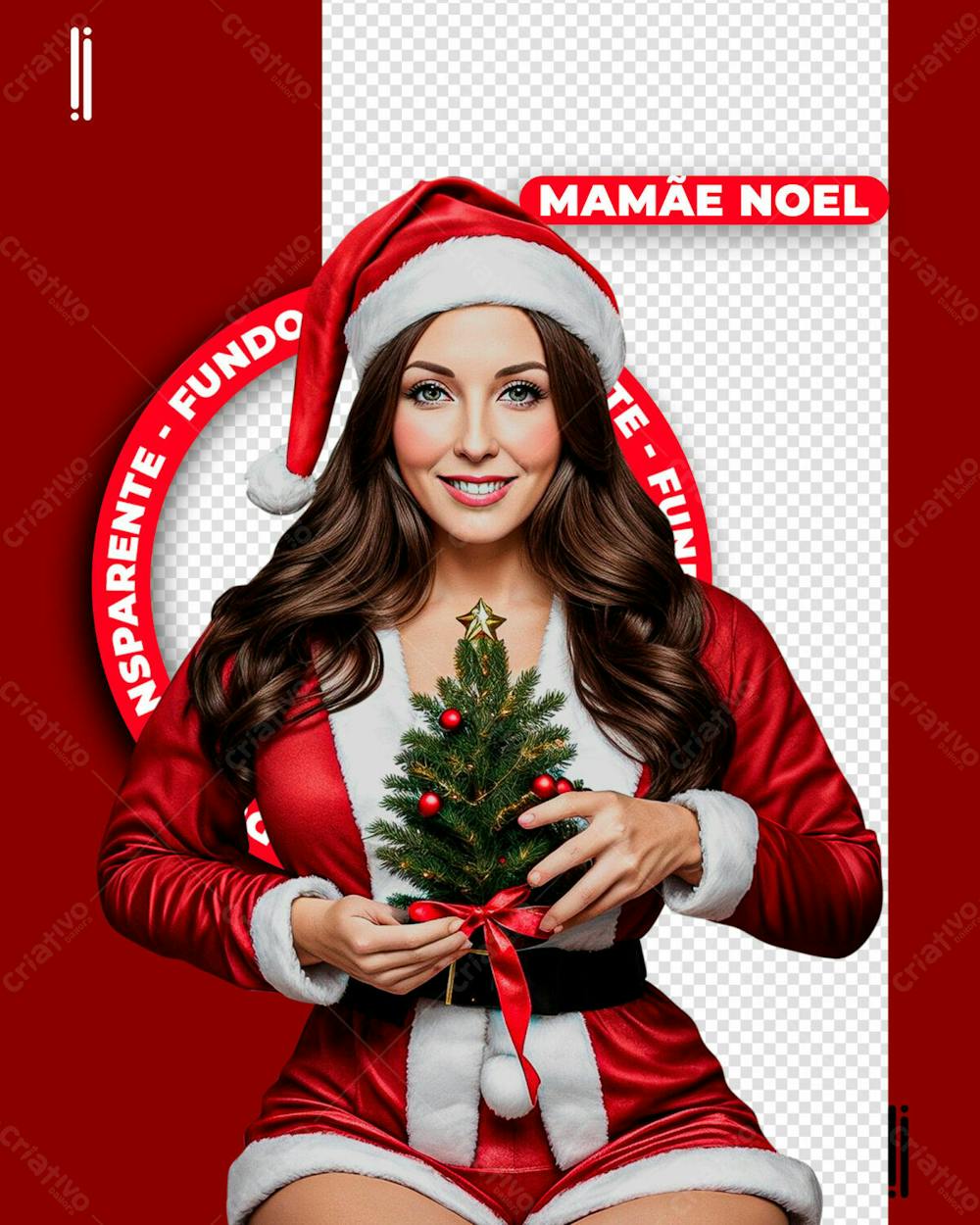 MAMÃE NOEL | FELIZ NATAL | IMAGEM SEM FUNDO | 3D | PSD