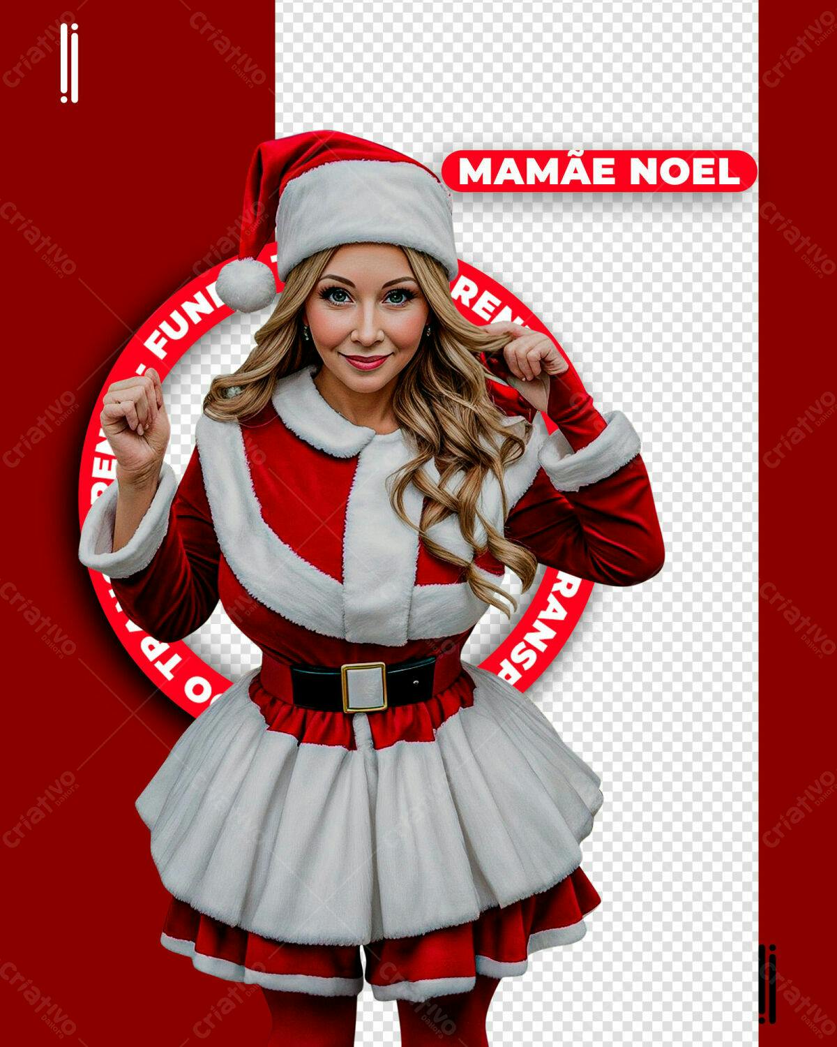 Post para Mamãe Noel Natal PSD Editável