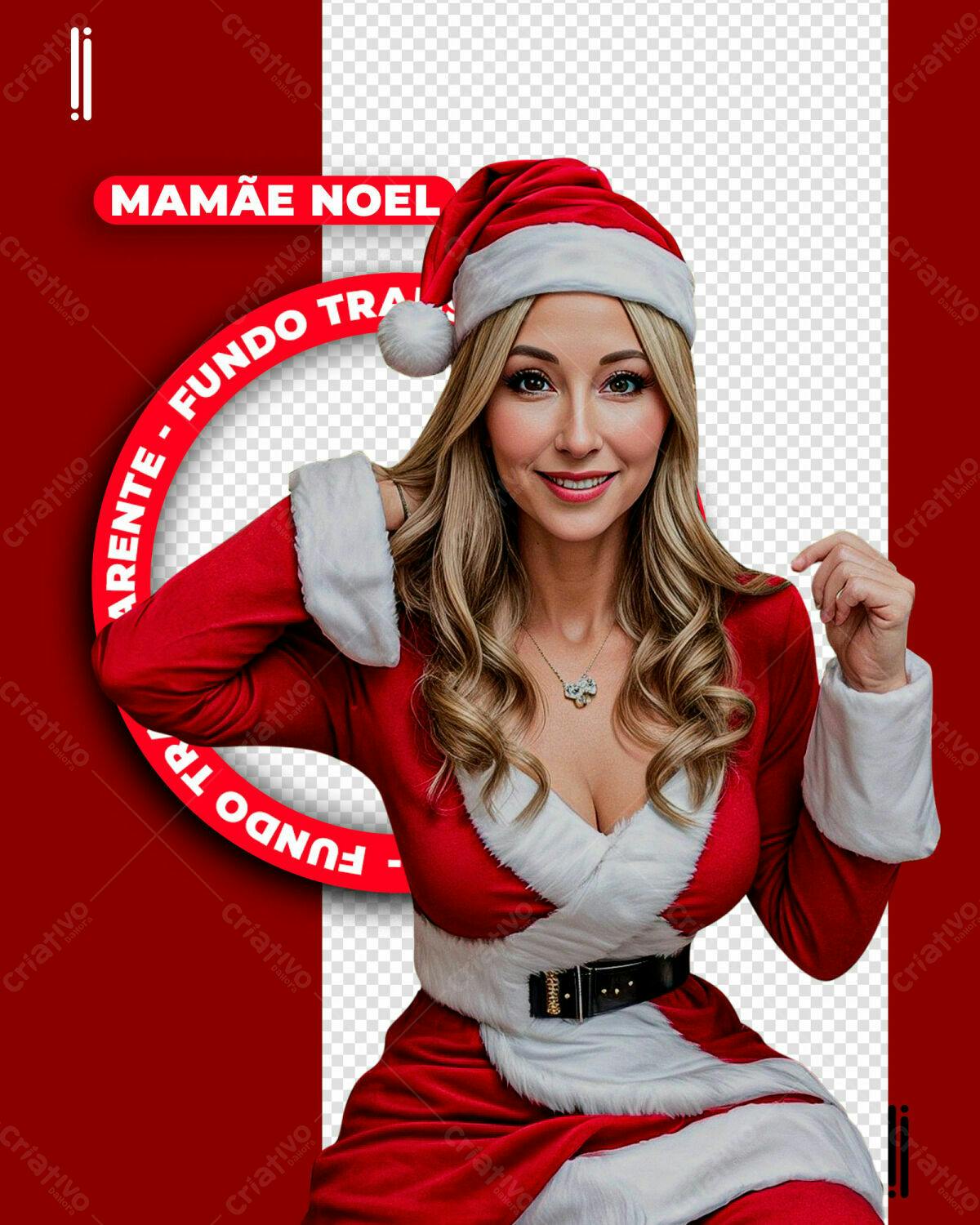Post para Mamãe Noel Natal PSD Editável