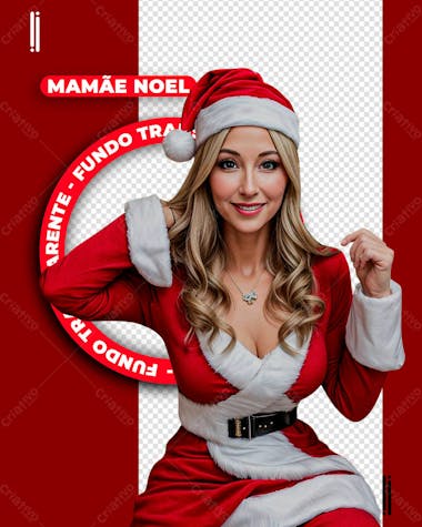 Mamãe noel | feliz natal | imagem sem fundo | 3d | psd