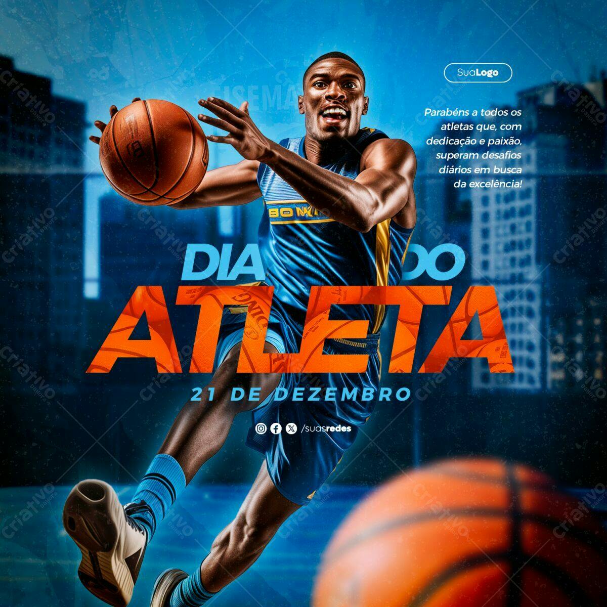 Flyer Dia do Atleta PSD Editável