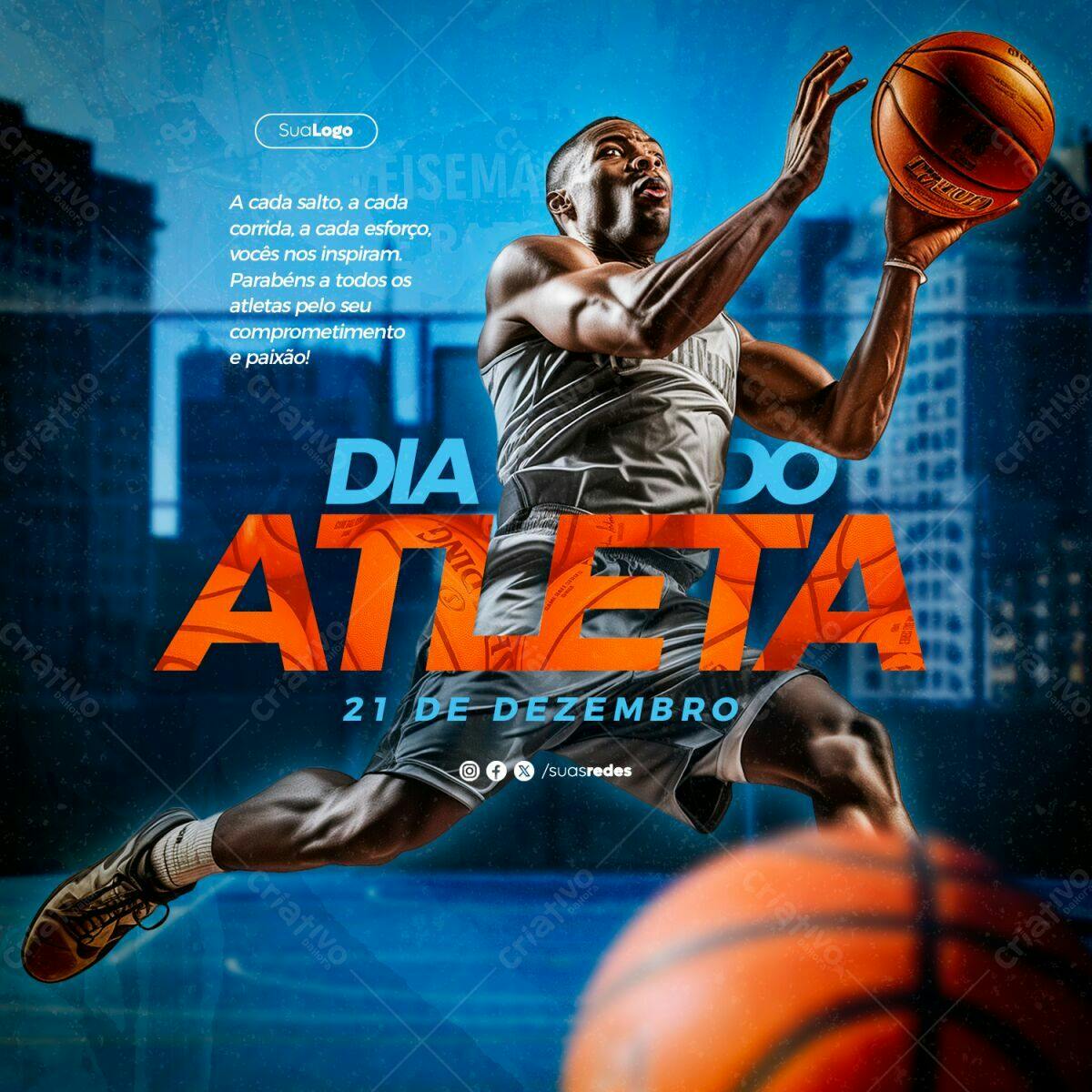 Flyer Dia do Atleta PSD Editável