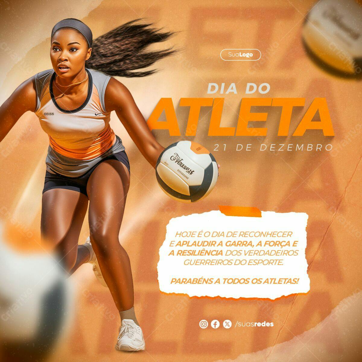Flyer Dia do Atleta PSD Editável