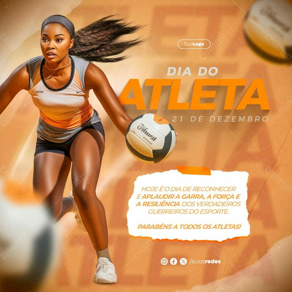 Dia Do Atleta É Dia De Reconhecer E  Aplaudir Os Atletas Social Media Post 21 De Dezembro