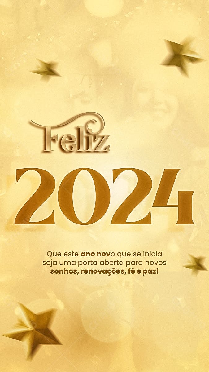 Flyer Feliz Ano Novo 2024 PSD Editável