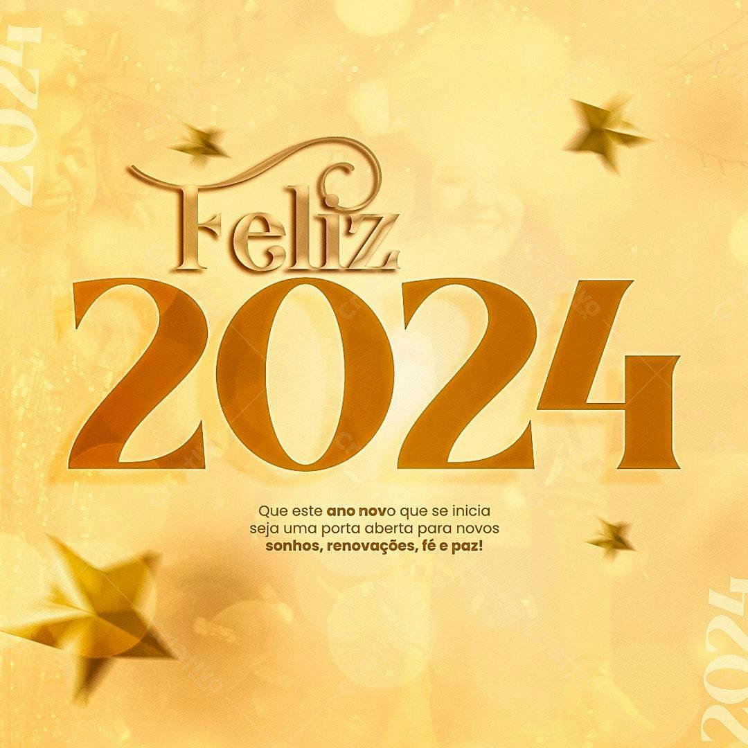 Feliz Ano Novo 2024 PSD Editável