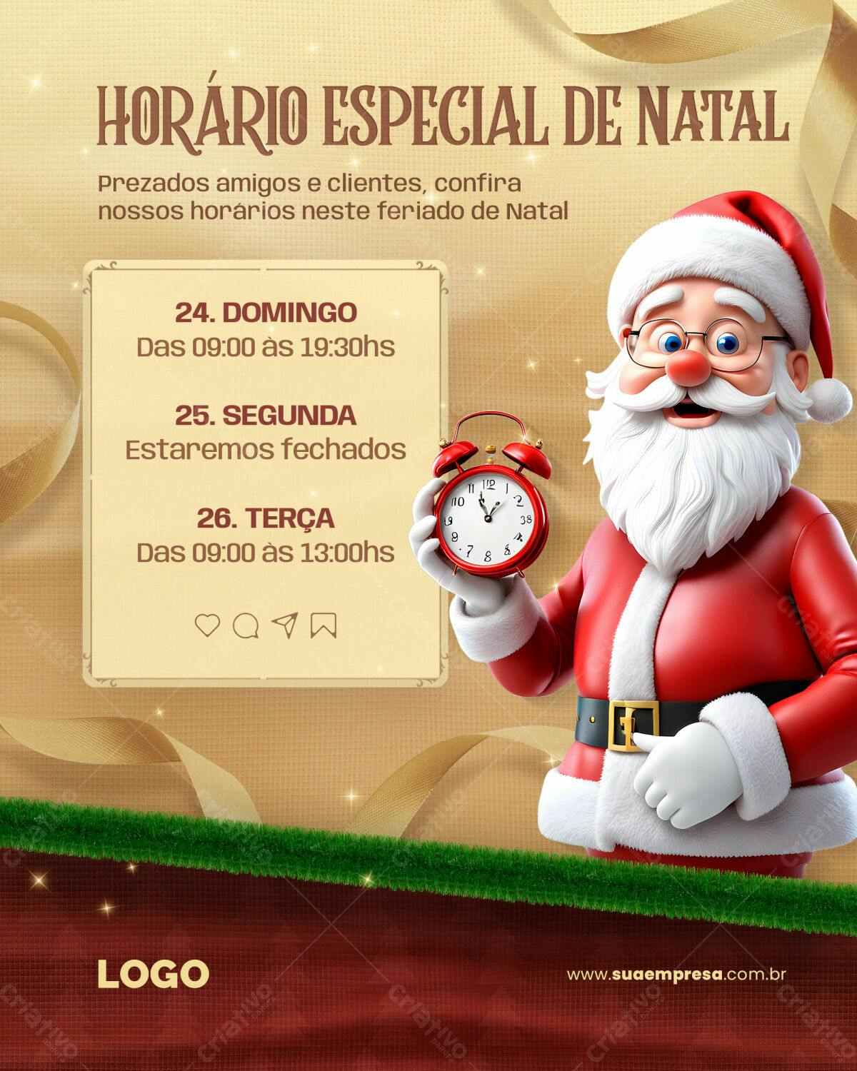 Flyer Horário Natal PSD Editável