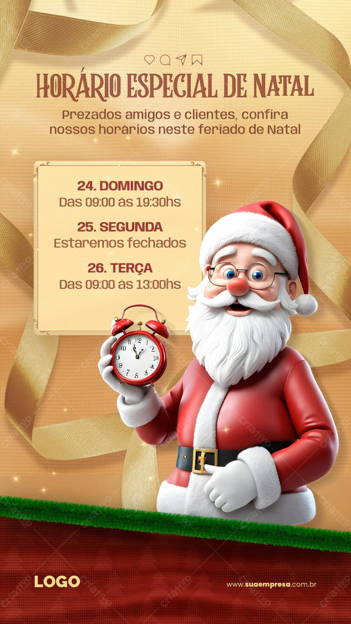 Flyer Horário Natal PSD Editável