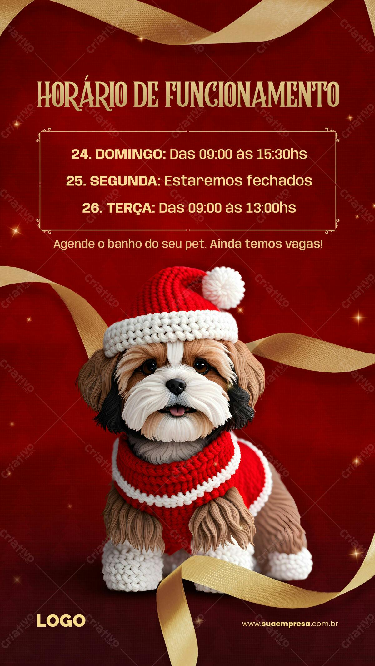 Flyer Natalino para Pet Shop PSD Editável