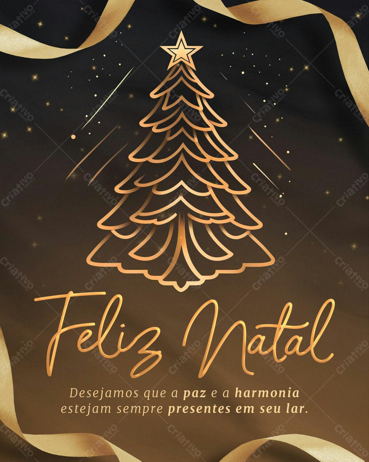 Postagem de Boas Festas Natalina PSD Editável