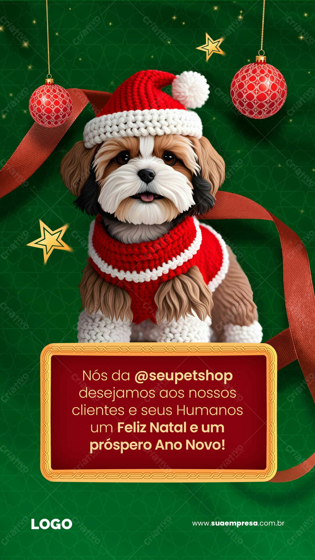 Postagem Natalina para Pet Shop PSD Editável