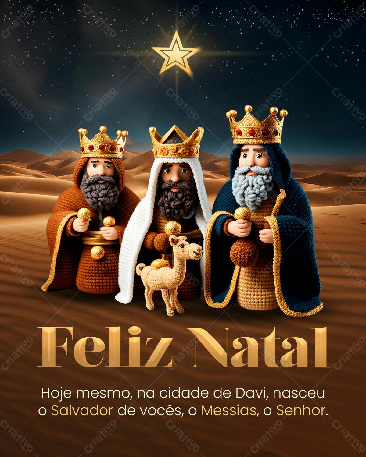 Postagem Natalina com os Reis Magos PSD Editável