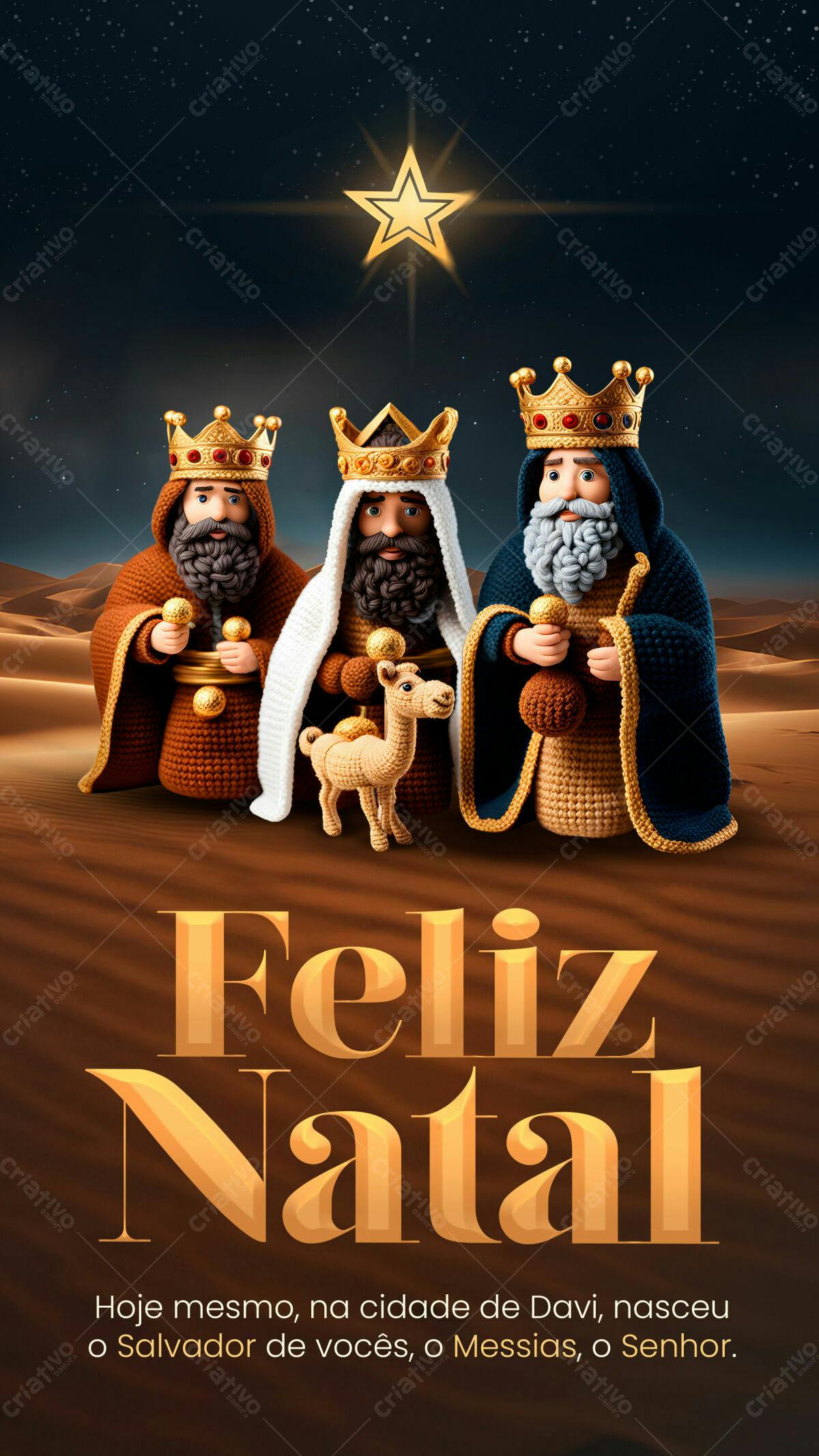Postagem de Natal com os Reis Magos PSD Editável