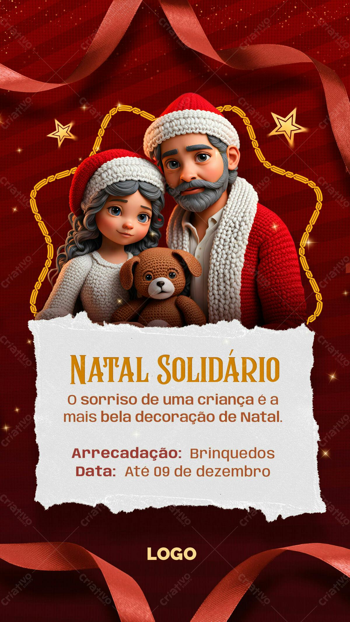 Flyer Natal Solidário PSD Editável