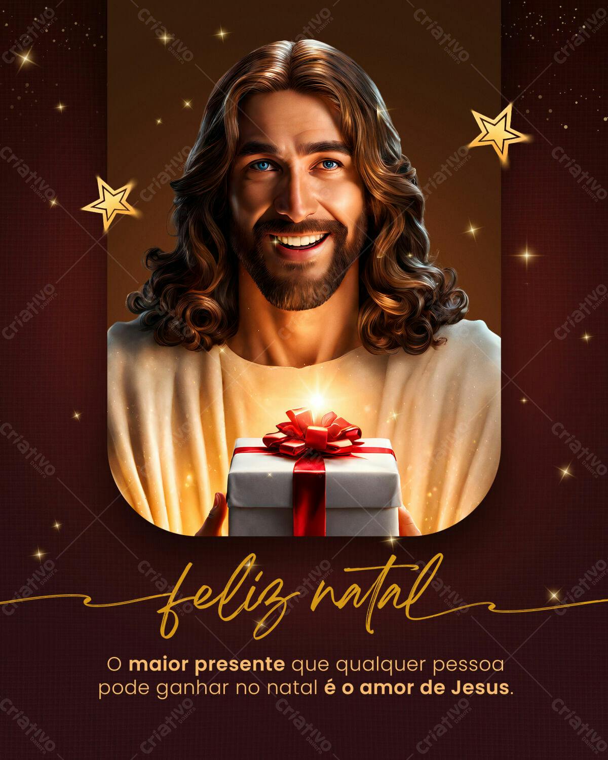 Postagem Natalina com Jesus PSD Editável