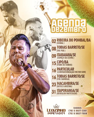 Flyer agenda de shows dezembro