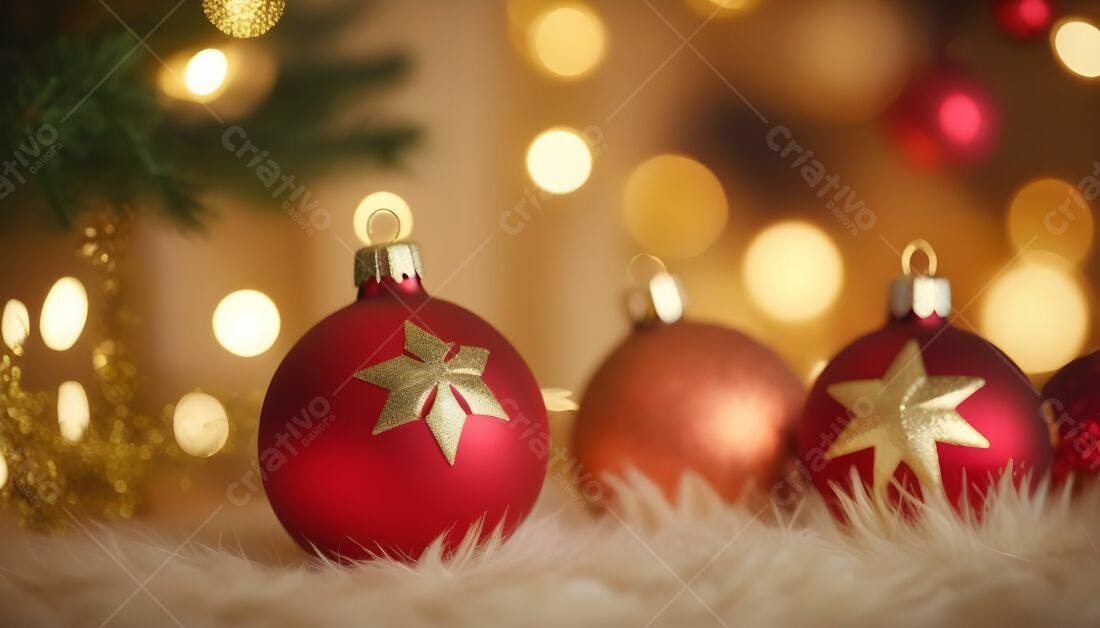 Enfeites vermelhos e dourados Natal