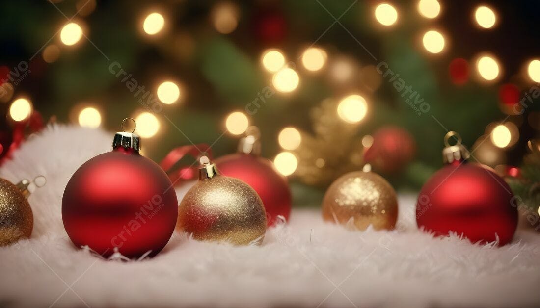 Enfeites vermelhos e dourados Natal