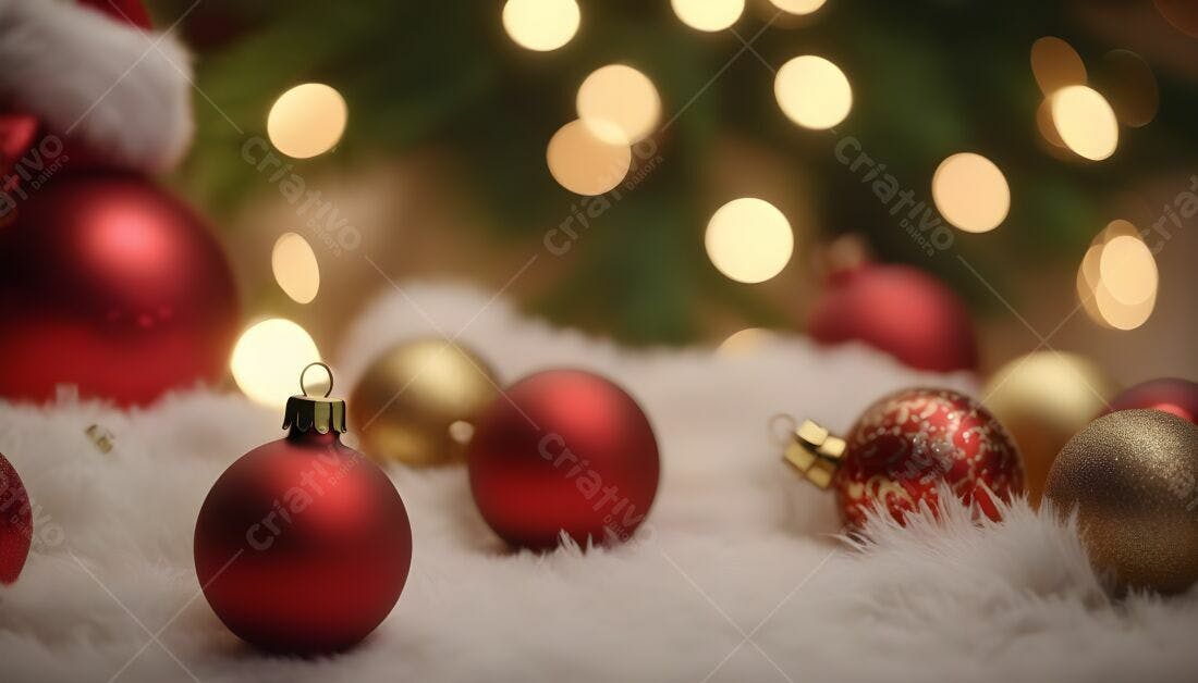 Enfeites vermelhos e dourados Natal