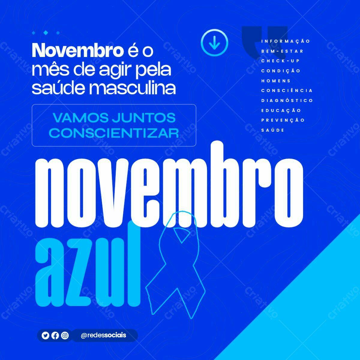 Postagem Novembro Azul PSD Editável