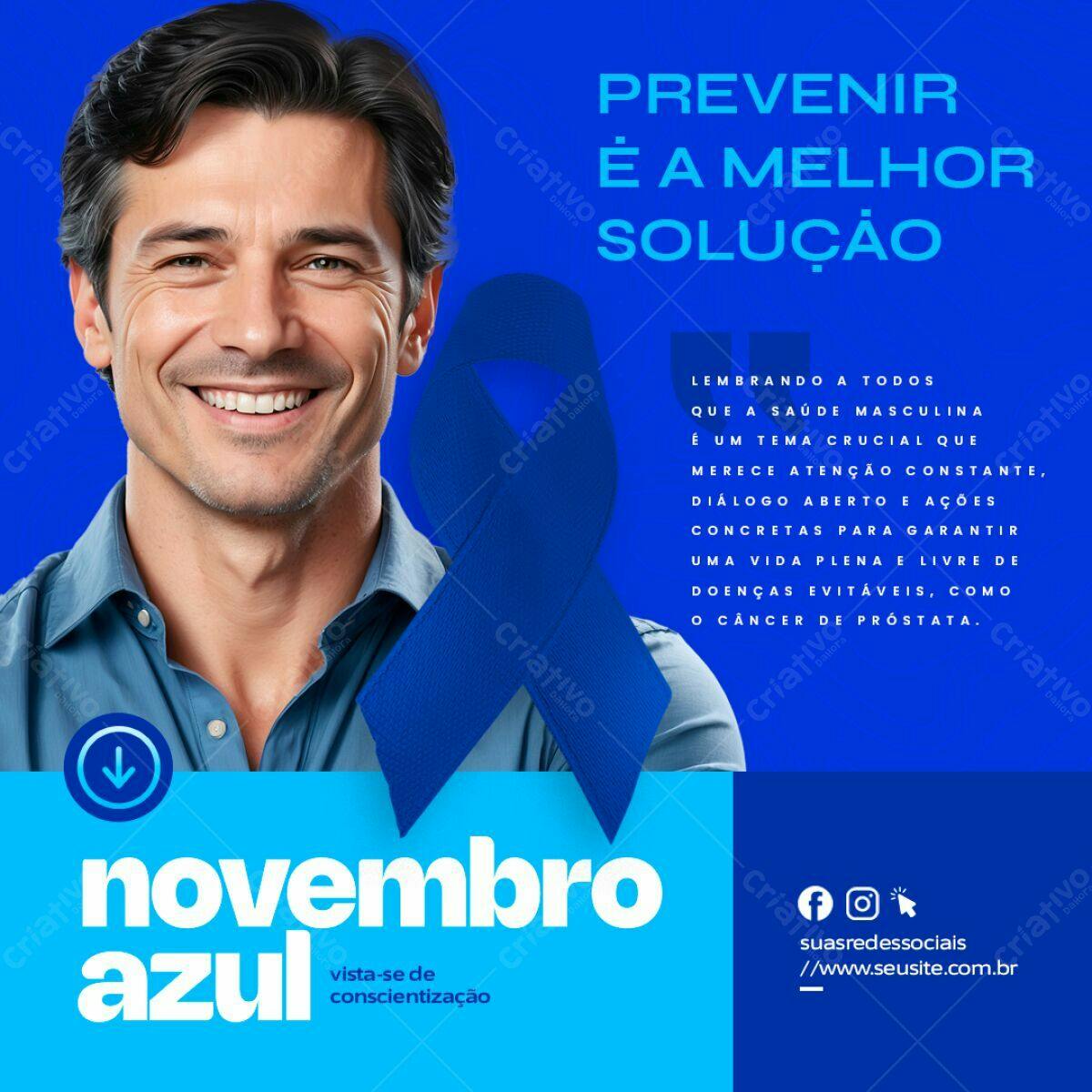 Post para Novembro Azul PSD Editável