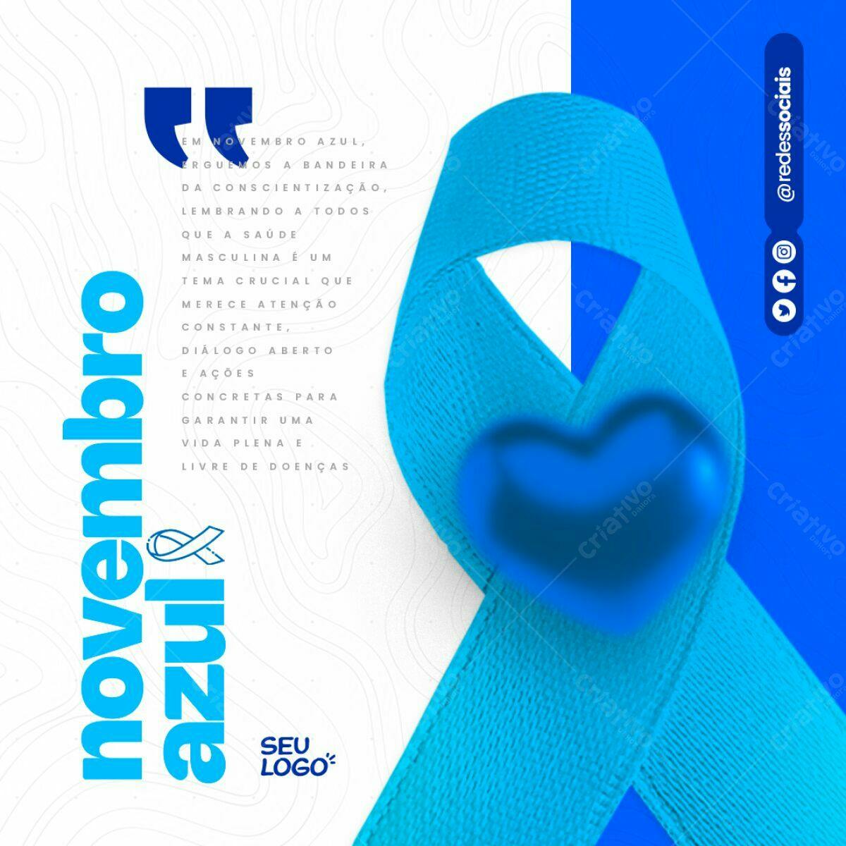 Postagem Novembro Azul PSD Editável