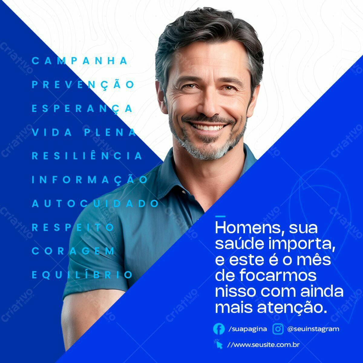 Post para Campanha Novembro Azul PSD Editável