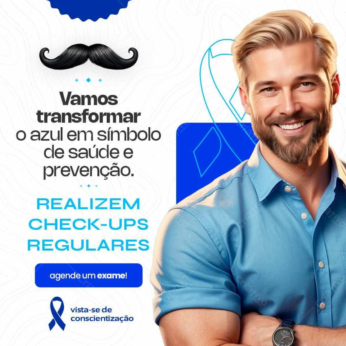 Post para Conscientização em Saúde Masculina PSD Editável