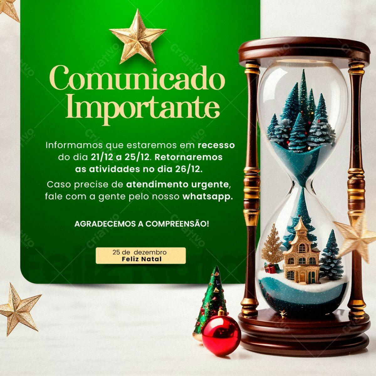 Comunicação Natalina Recesso PSD Editável
