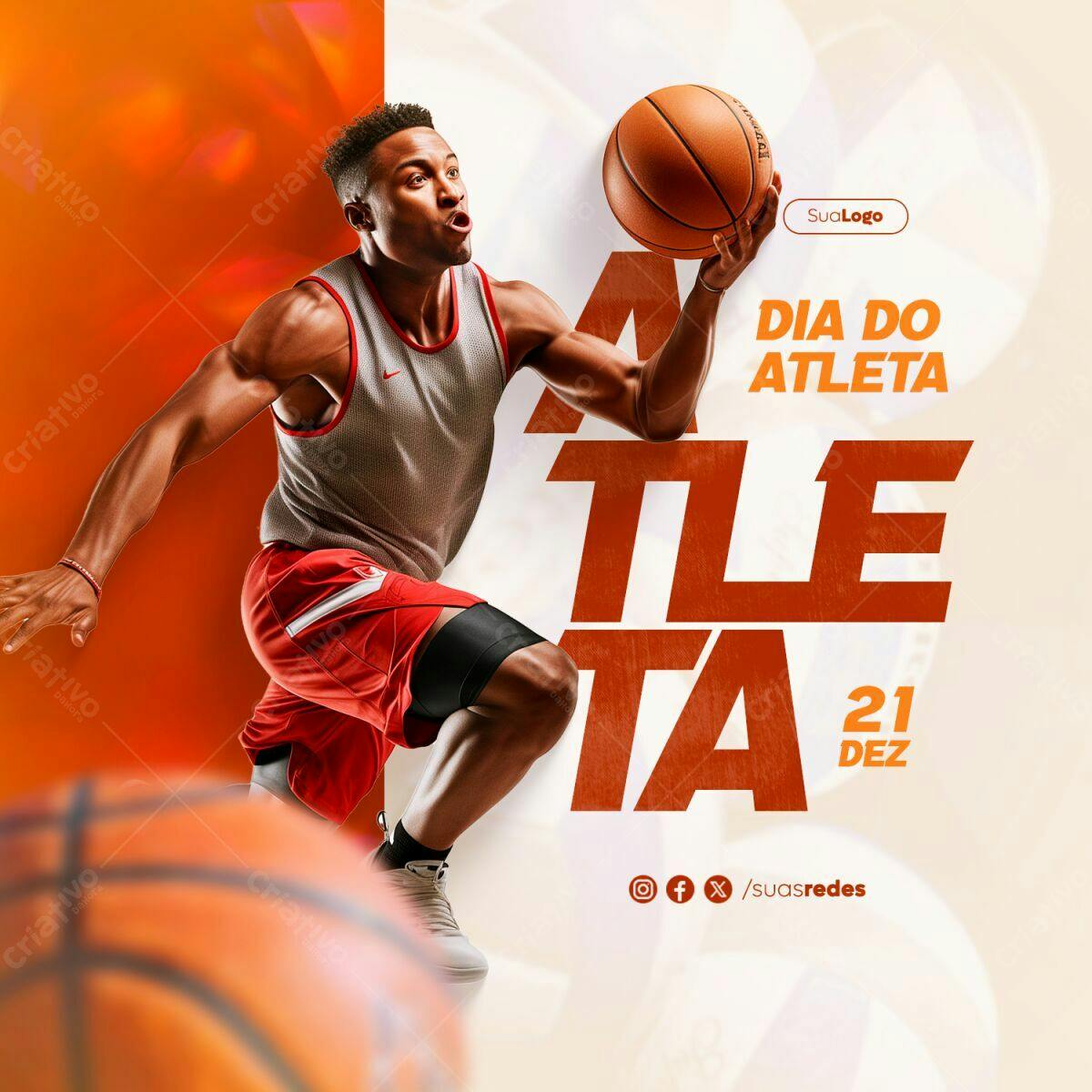 Flyer Dia do Atleta PSD Editável