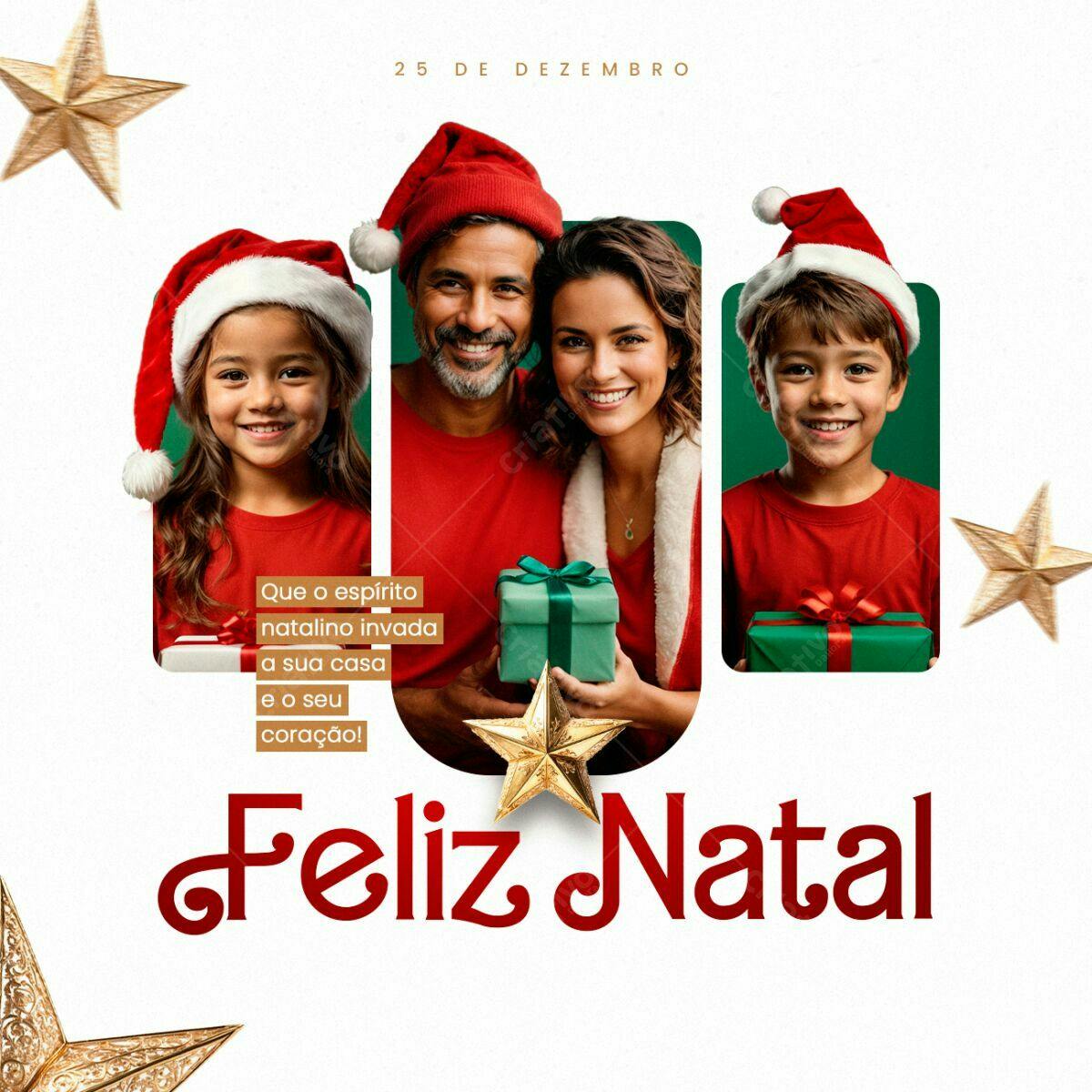 Postagem de Natal Família PSD Editável