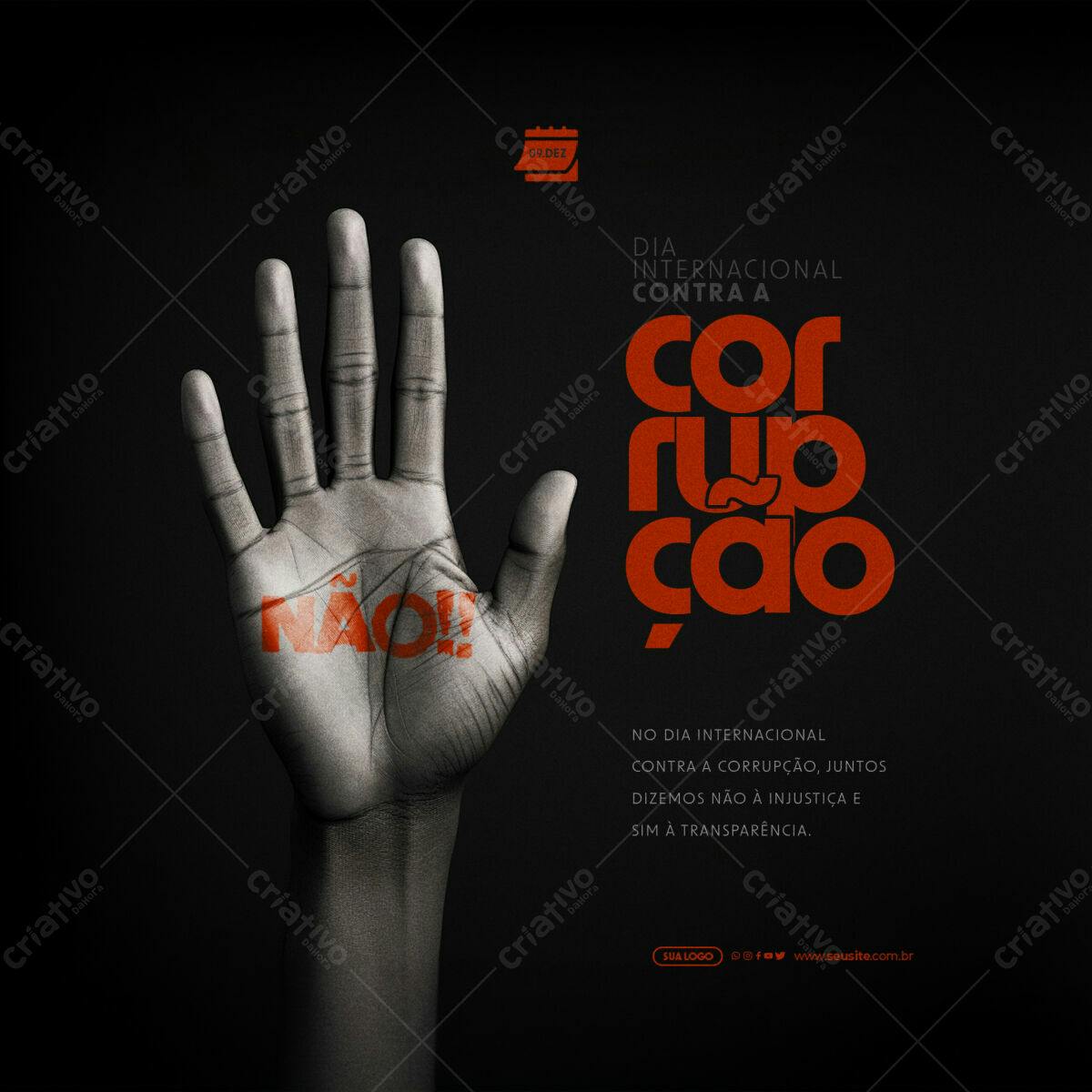 Flyer Dia Internacional Contra a Corrupção PSD Editável