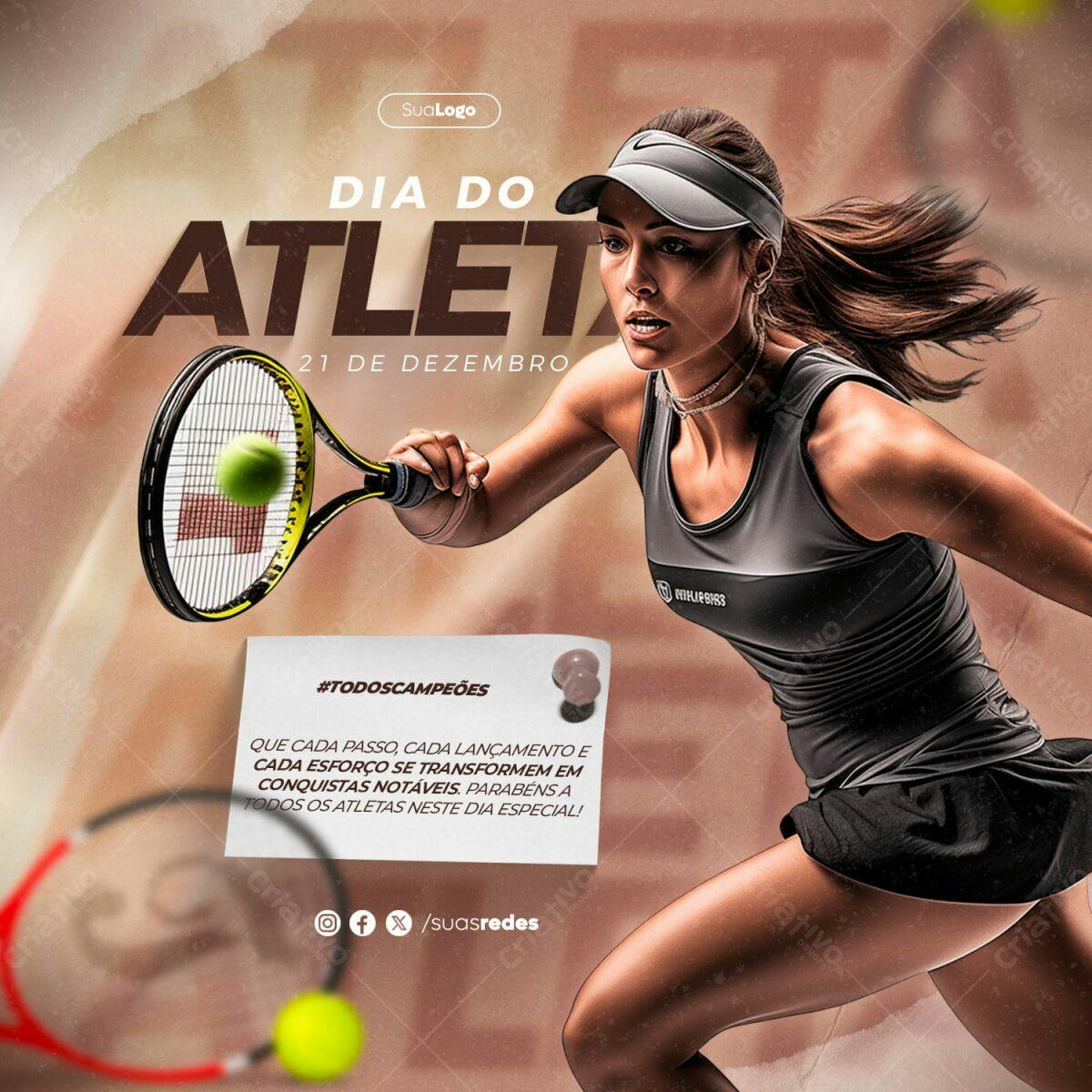 Flyer Dia do Atleta PSD Editável