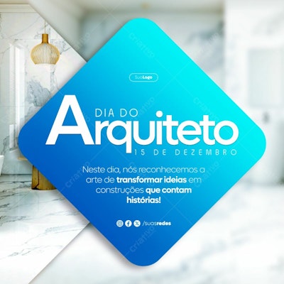 Postagem Dia do Arquiteto PSD Editável