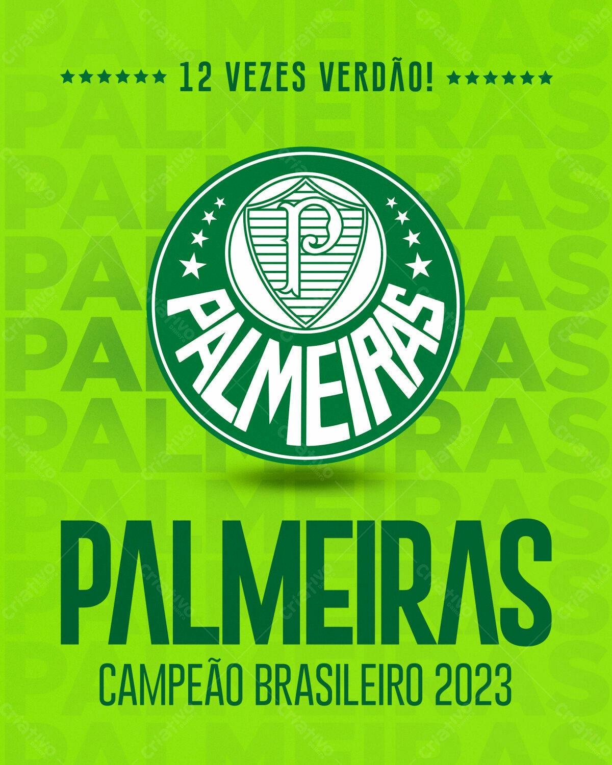 Flyer Palmeiras Campeão Brasileiro 2023 PSD Editável