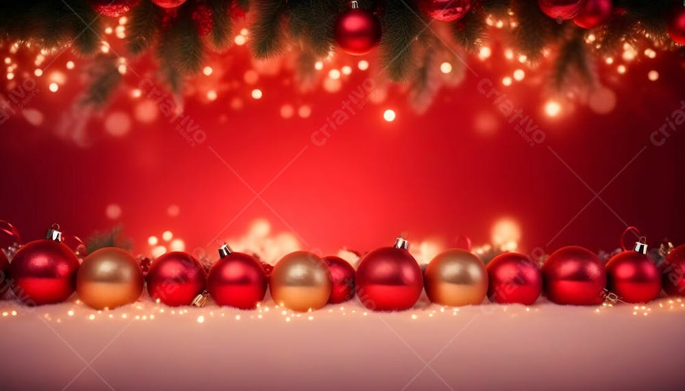 Imagem De Natal Com Cores Vermelhas E Bolas Para Composição De Natal (12)
