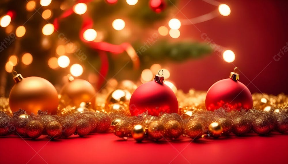 Imagem De Natal Com Cores Vermelhas E Bolas Para Composição De Natal (14)