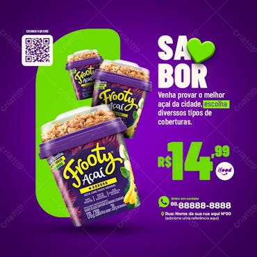 Açaí Com O Melhor Sabor Post Social Media