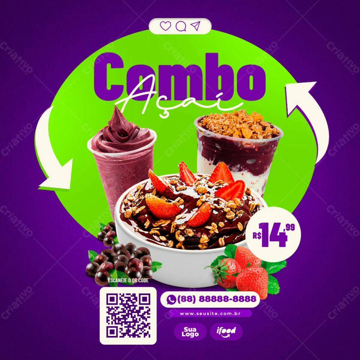 Cardápio Açaí PSD Editável