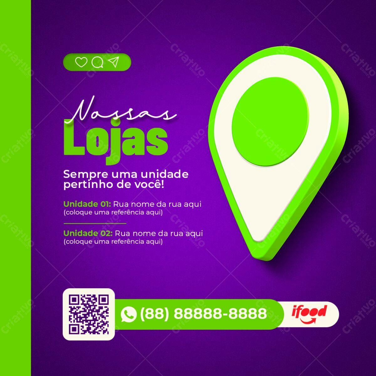 Flyer Localização de Lojas PSD Editável