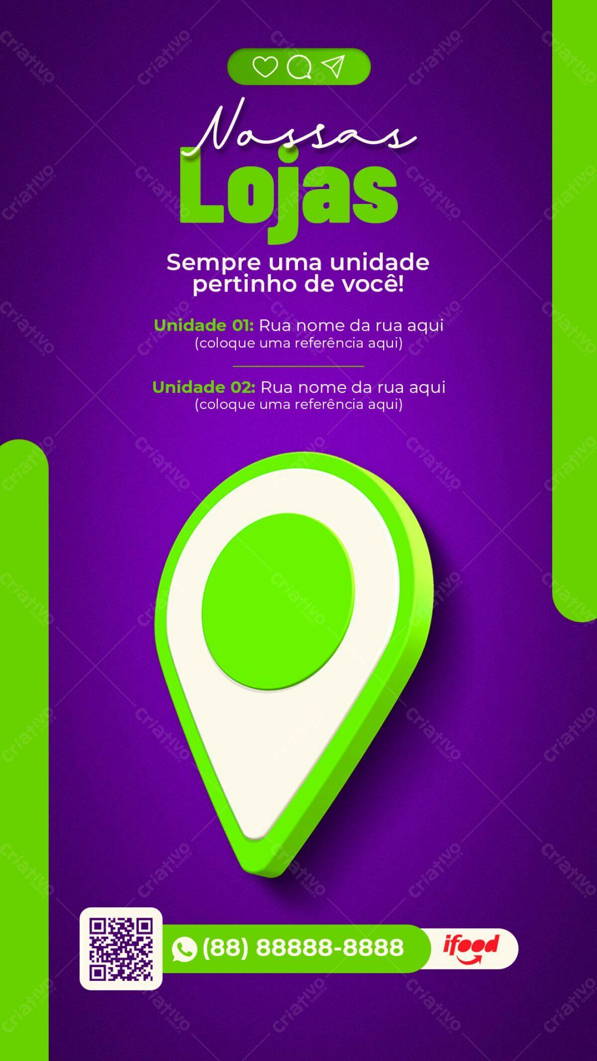 Flyer para Localização de Lojas PSD Editável