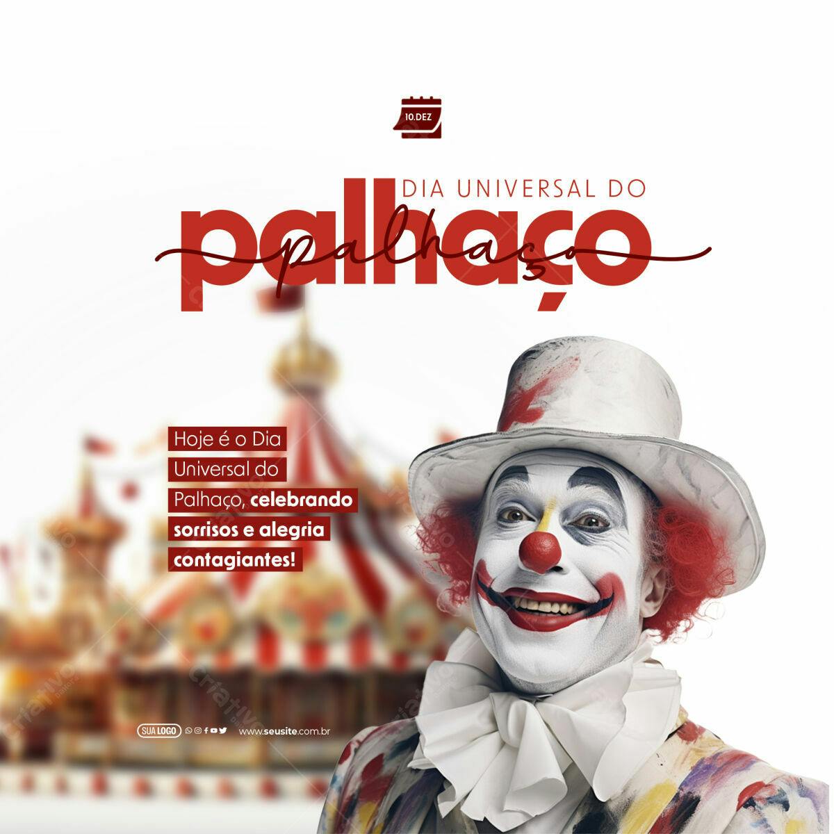 Flyer Dia do Palhaço PSD Editável