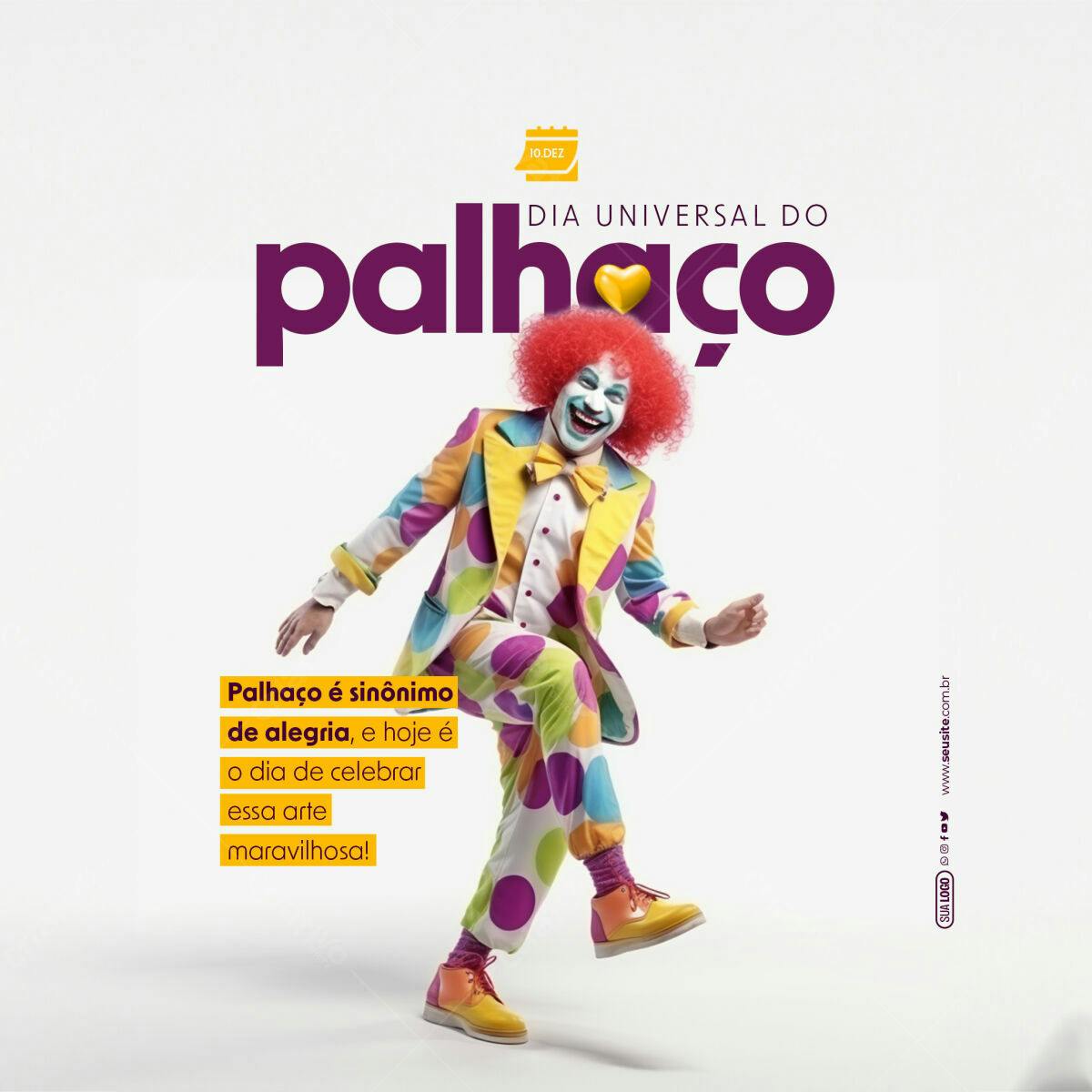 PSD para Dia do Palhaço Editável