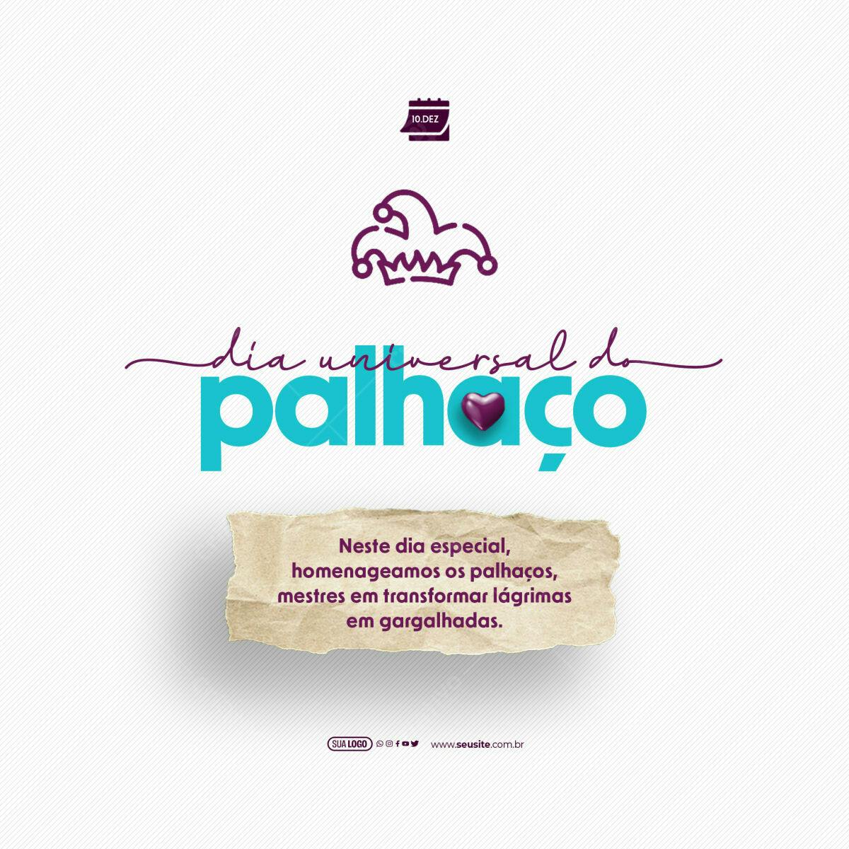 Flyer Dia do Palhaço PSD Editável