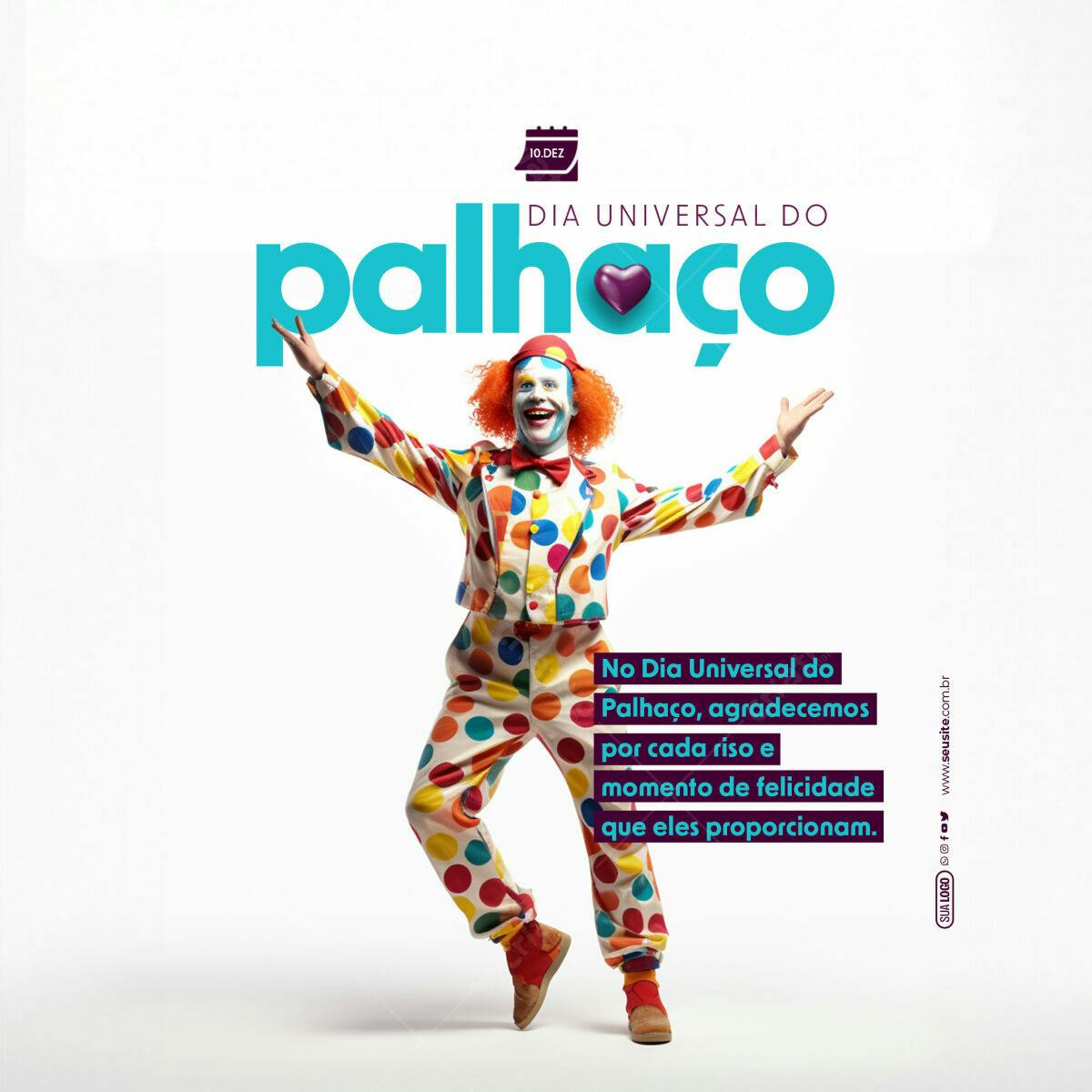 Flyer Dia do Palhaço PSD Editável